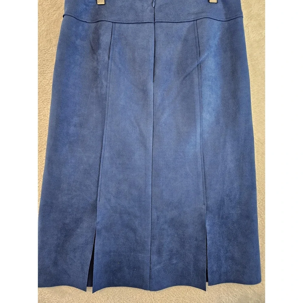 Mignon Doo‎ Skirt NWT Womens Small Faux Suede Lined Career Midi Split Front